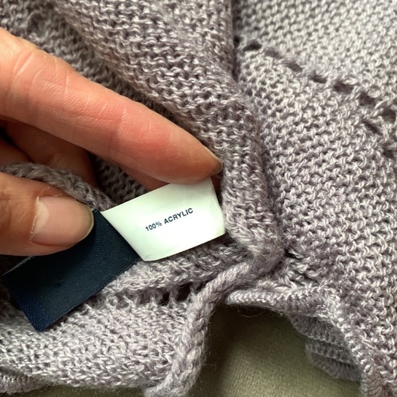 Gap Lavender Purple Crochet Knit Scarf Ruffle Edge - Picture 10 of 11